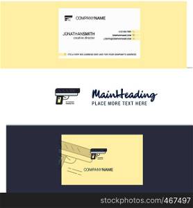 Beautiful Gun Logo and business card. vertical Design Vector