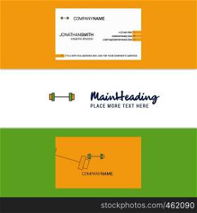 Beautiful Gym rod Logo and business card. vertical Design Vector