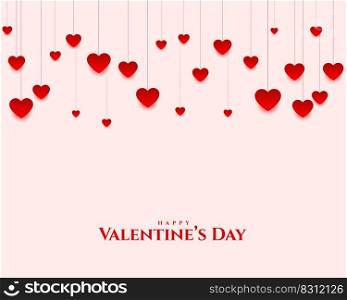 beautiful hanging hearts valentines day greeting