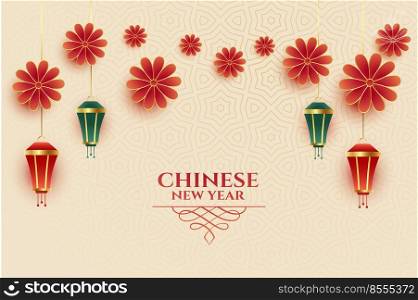 beautiful happy chinese new year greeting background design