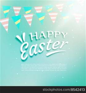 beautiful happy easter background with celebration garlands