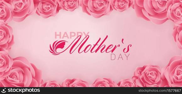 Beautiful Happy Mothers Day Vector Banner ad design Template