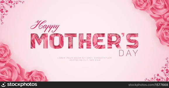 Beautiful Happy Mothers Day Vector Banner ad design Template