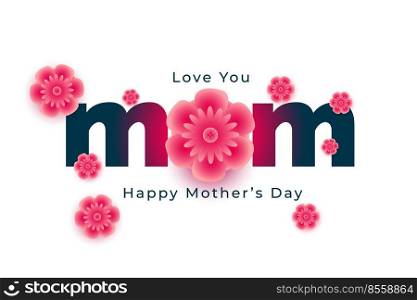 beautiful happy mothers day wises card with flowers