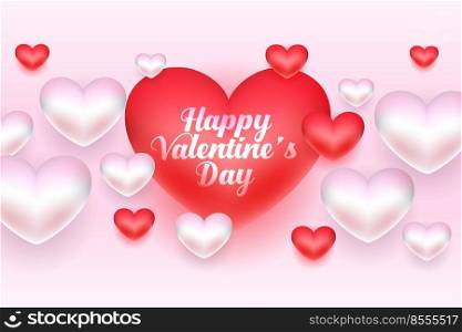 beautiful happy valentines day 3d heart banner design