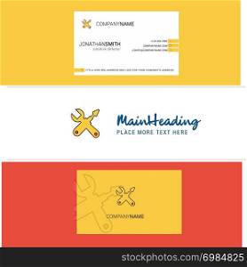 Beautiful Hardware tools Logo and business card. vertical Design Vector