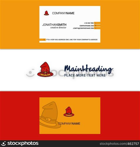 Beautiful Hat Logo and business card. vertical Design Vector
