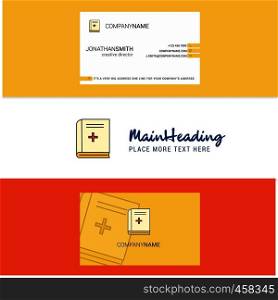 Beautiful Health book Logo and business card. vertical Design Vector