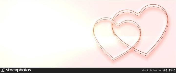 beautiful hearts banner with text space