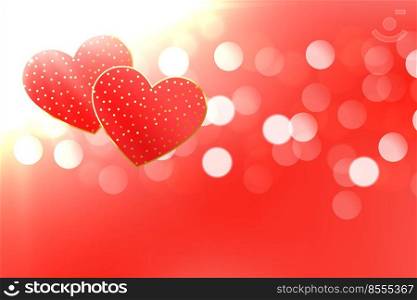 beautiful hearts bokeh background with text space