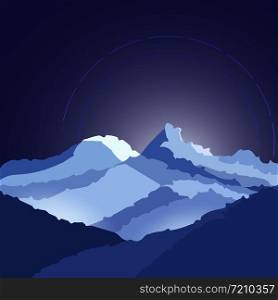 Beautiful high cold mountain created background, stock vector