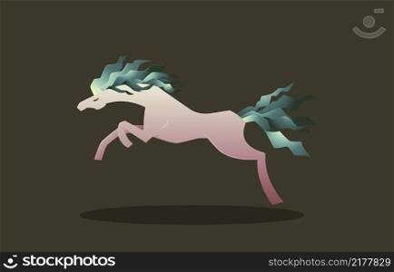 Beautiful Horse Long Hair Mare Run Jump Elegance Fantasy Cartoon
