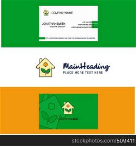 Beautiful House Logo and business card. vertical Design Vector