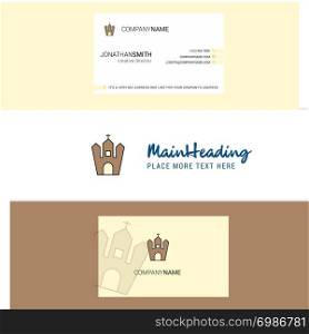 Beautiful Hunted house Logo and business card. vertical Design Vector