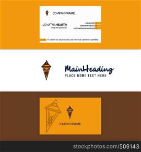 Beautiful Ice cream Logo and business card. vertical Design Vector