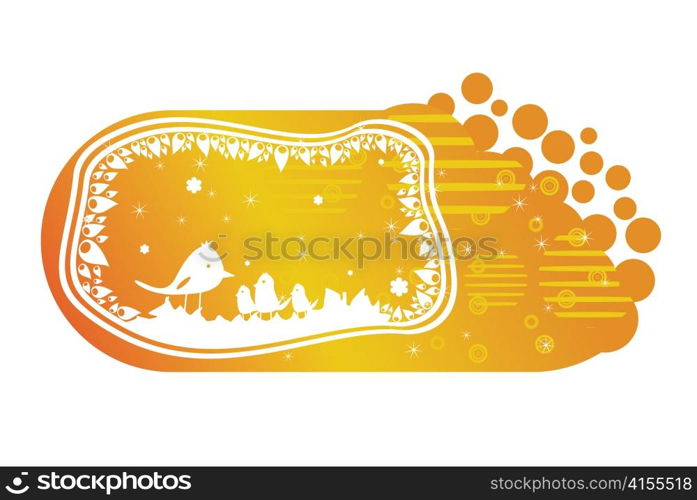 beautiful illustration of an abstract background with cute animals and leaves