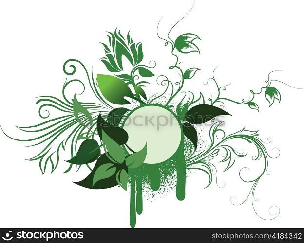 beautiful illustration of an abstract floral frame
