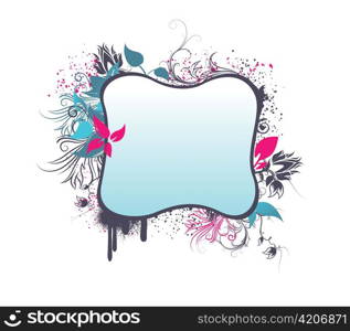 beautiful illustration of an abstract floral frame