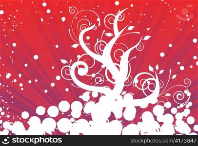 beautiful illustration of an abstract tree with leaves