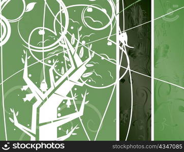 beautiful illustration of an abstract tree with leaves