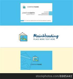 Beautiful Image frame Logo and business card. vertical Design Vector