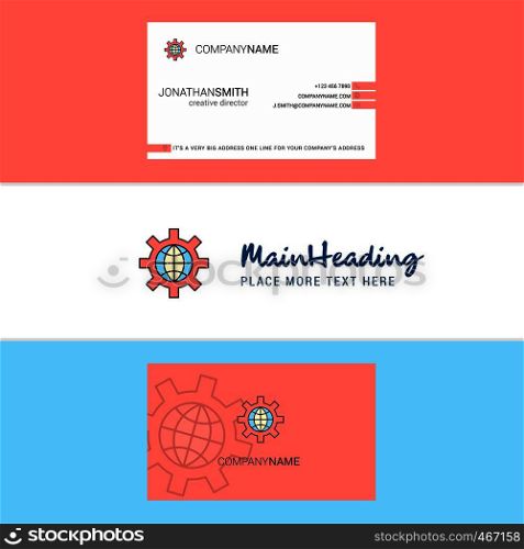 Beautiful Internet setting Logo and business card. vertical Design Vector