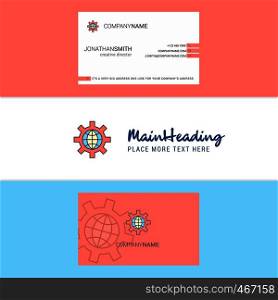 Beautiful Internet setting Logo and business card. vertical Design Vector