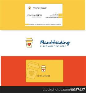 Beautiful Juice glass Logo and business card. vertical Design Vector