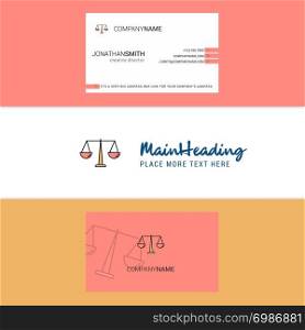 Beautiful Justice Logo and business card. vertical Design Vector
