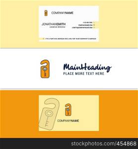 Beautiful Key tag Logo and business card. vertical Design Vector