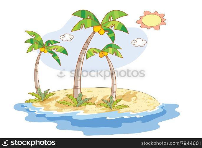 beautiful landscape beach with coconut trees