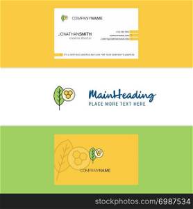 Beautiful Leaf Logo and business card. vertical Design Vector