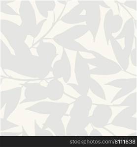 Beautiful leaves seamless pattern design. Vector hand-drawn leaves seamless pattern. Abstract trendy nature background. Pattern for wrapping paper, fabric, textile and prints.