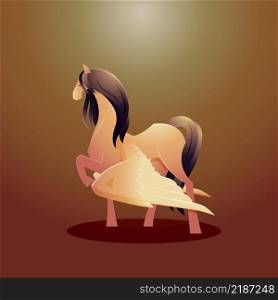 Beautiful Legend Pegasus Winged Horse Standing Wings Mythology Fantasy Creature Cartoon