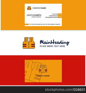 Beautiful Life jacket Logo and business card. vertical Design Vector