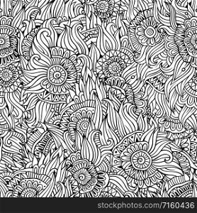 Beautiful line art abstract decorative floral decorative ornamental seamless pattern. Beautiful abstract decorative floral seamless pattern