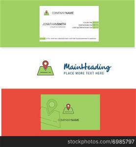 Beautiful Location Logo and business card. vertical Design Vector