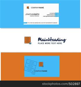Beautiful Locked cupboard Logo and business card. vertical Design Vector