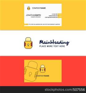 Beautiful Locked Logo and business card. vertical Design Vector