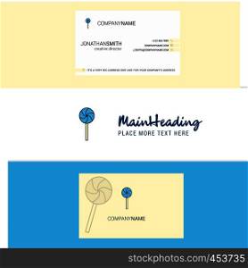 Beautiful Lollypop Logo and business card. vertical Design Vector