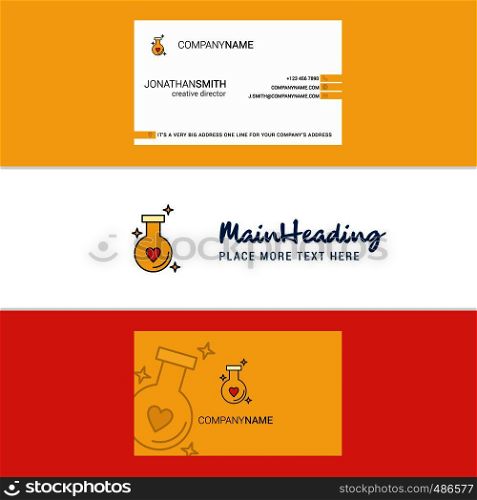 Beautiful Love drink Logo and business card. vertical Design Vector