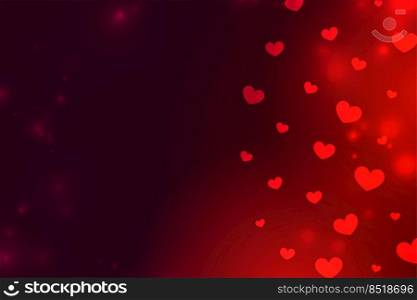 beautiful love hearts red shiny background