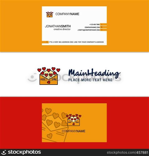 Beautiful Love letter Logo and business card. vertical Design Vector