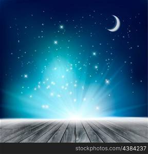 Beautiful magical night background. Vector.