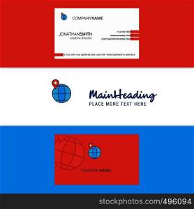 Beautiful Map location Logo and business card. vertical Design Vector
