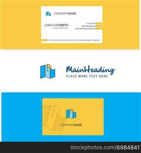 Beautiful Map Logo and business card. vertical Design Vector