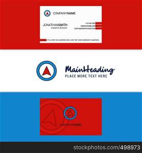 Beautiful Map pointer Logo and business card. vertical Design Vector
