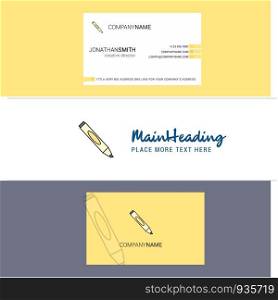 Beautiful Marker Logo and business card. vertical Design Vector