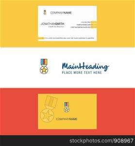 Beautiful Medal Logo and business card. vertical Design Vector