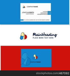 Beautiful Medicine Logo and business card. vertical Design Vector